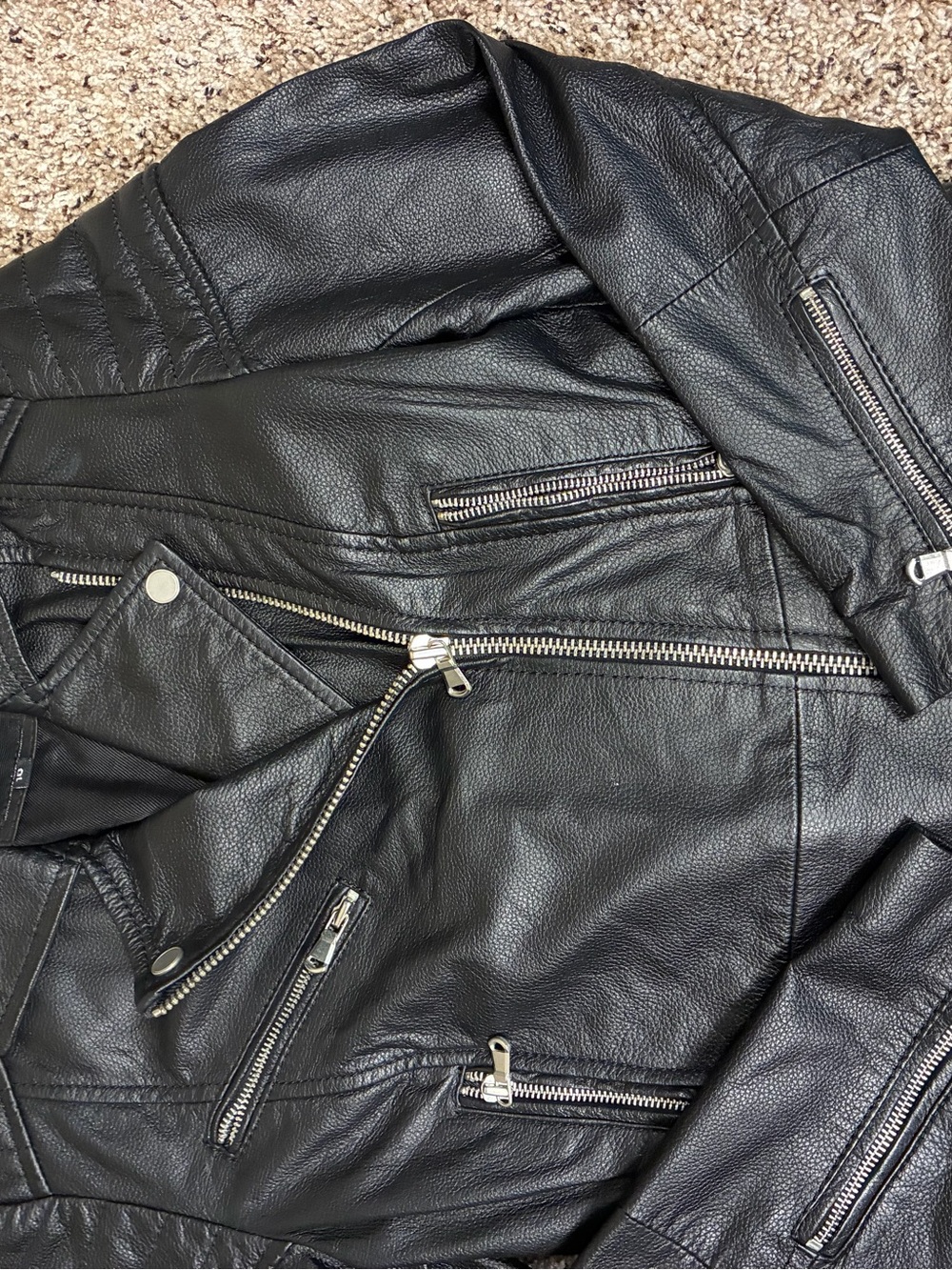 Barney’s Originals Clara 100% Sheep Leather Moto Biker Zipper Jacket - Picture 4 of 15